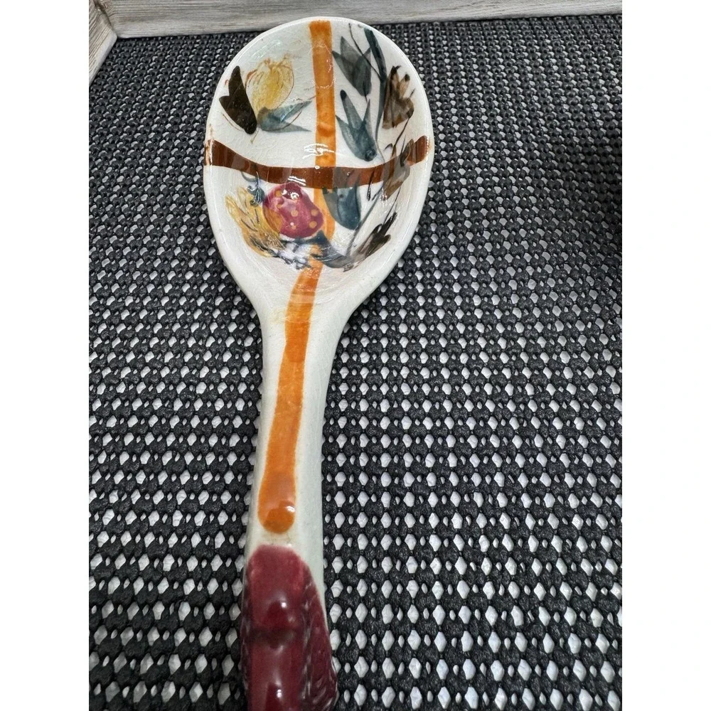 VTG Nasco Hand Painted Ceramic Rooster Gravy Boat w/Ladle - Japan 1950 Farmhouse